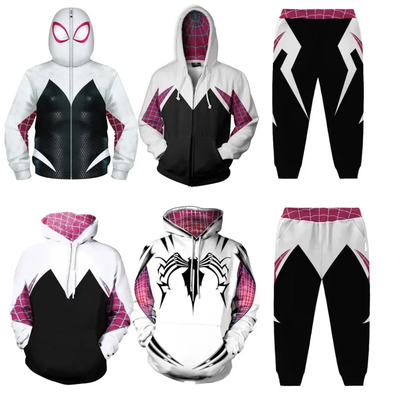 Superhero Cosplay for Spider Gwen Stacy Hoodies Zipper Coat Adult Kids Costume Hooded Pullover Streetwear
Superhero Cosplay for Spider Gwen Stacy Hoodies Zipper Coat Adult Kids Costume Hooded Pullover Streetwear