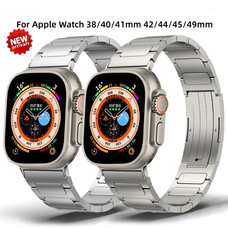 Metal Titanium Strap for Apple Watch Ultra 2 49mm 10 9 8 7 46mm 45mm 41mm Lightweight Bracelet for 6 5 4 SE2 44mm 40mm 42mm 38mm
Metal Titanium Strap for Apple Watch Ultra 2 49mm 10 9 8 7 46mm 45mm 41mm Lightweight Bracelet for 6 5 4 SE2 44mm 40mm 42mm 38mm