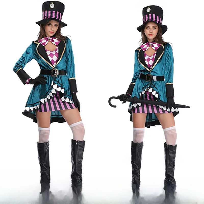 Alice Magic Halloween Costume Adult Size Mad Hatter Women's Style Performer's Outfit Game Cosplay Clothing Polyester Fiber
Alice Magic Halloween Costume Adult Size Mad Hatter Women's Style Performer's Outfit Game Cosplay Clothing Polyester Fiber
