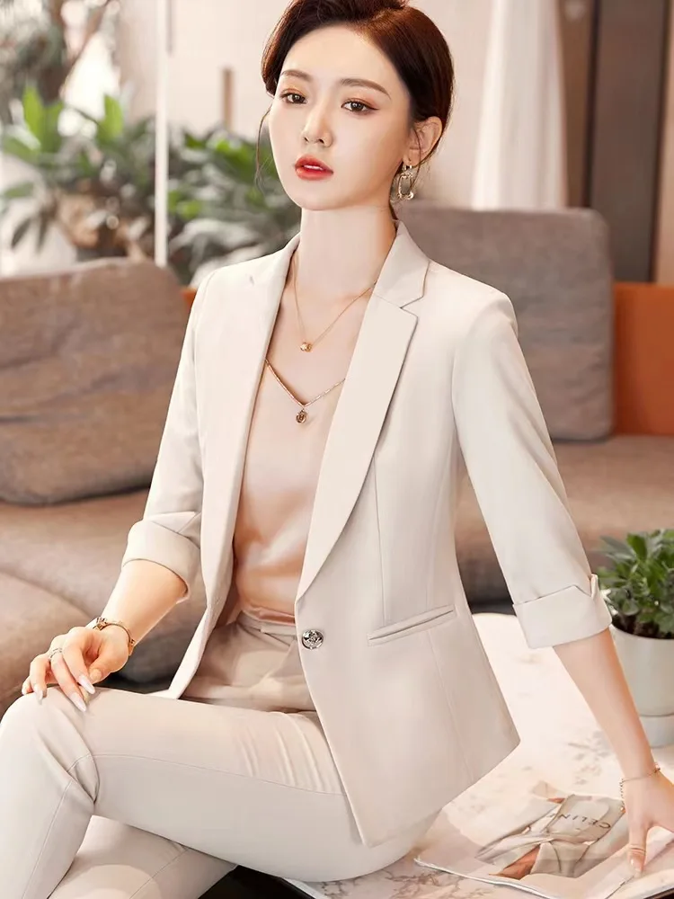 Fashion High-End Mid-Sleeve Suit Suit Women's Spring and Summer High-End Business Wear Temperament Goddess Style Work Clothes Fo
Fashion High-End Mid-Sleeve Suit Suit Women's Spring and Summer High-End Business Wear Temperament Goddess Style Work Clothes Fo