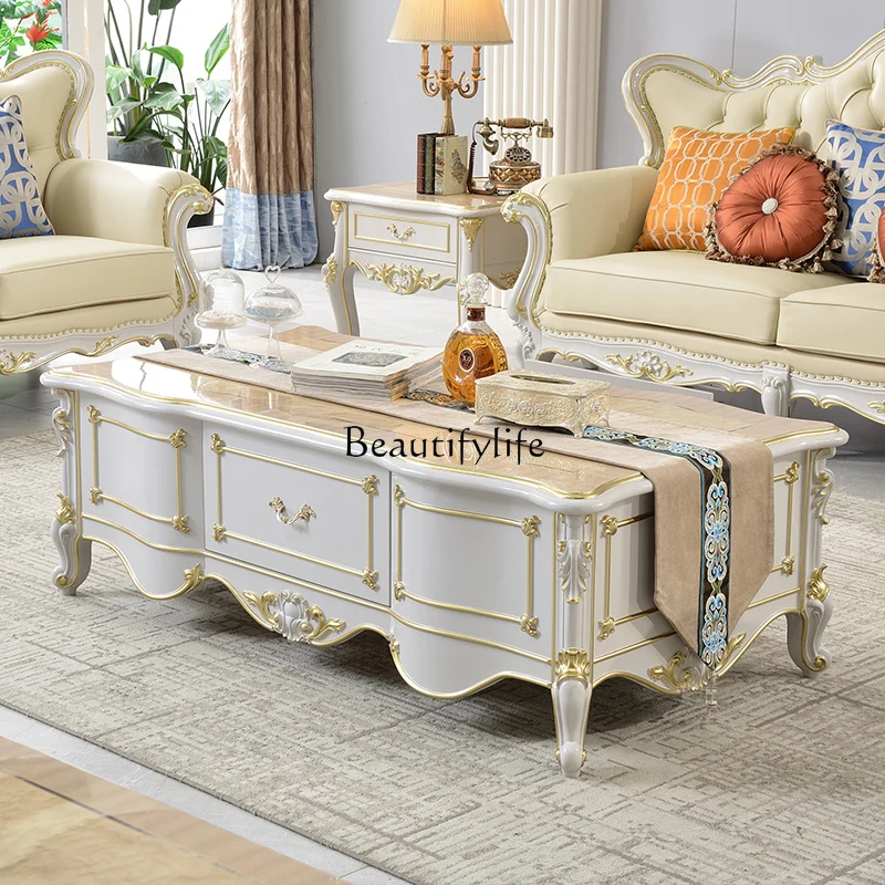 European coffee table neoclassical luxury solid wood carving flower tea table simple
European coffee table neoclassical luxury solid wood carving flower tea table simple