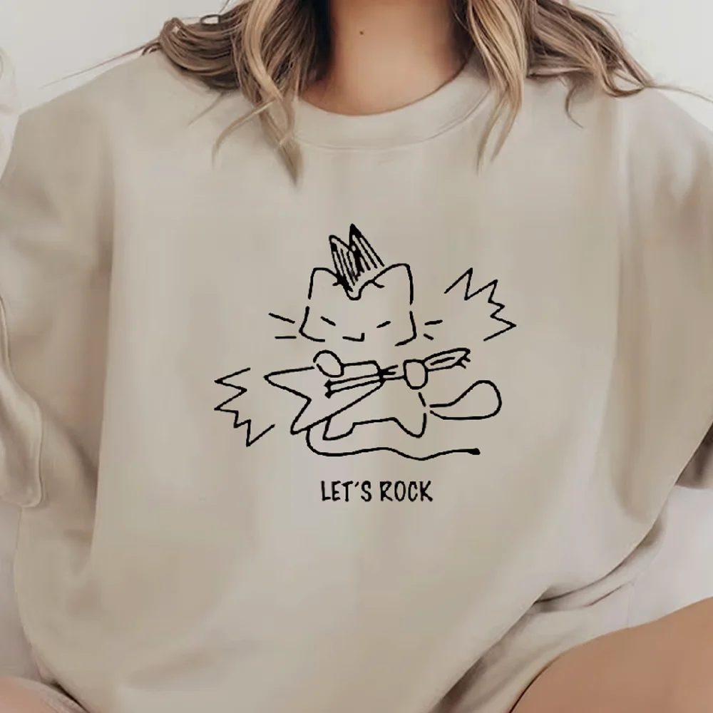 Cute Cat Casual Crewneck Sweatshirt Let's Rock Retro Vintage Graphic Hoodies Y2K Casual Daily Wear Unisex Stylish Pullover
Cute Cat Casual Crewneck Sweatshirt Let's Rock Retro Vintage Graphic Hoodies Y2K Casual Daily Wear Unisex Stylish Pullover