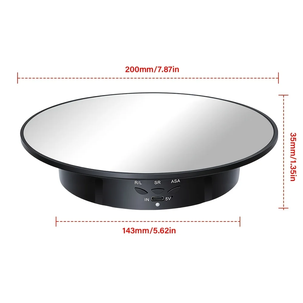 Live-streaming Motorized Turntable, 200mm Diameter Rotating Display Stand (black Mirror-finish Turntable), Batteries Included
Live-streaming Motorized Turntable, 200mm Diameter Rotating Display Stand (black Mirror-finish Turntable), Batteries Included