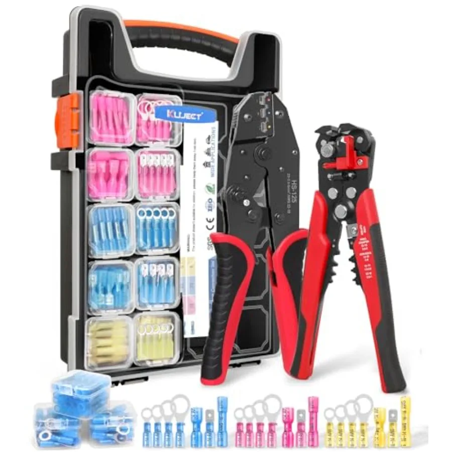 Crimping Tool Kit 340 PCS Heat Shrink Wire Connectors AWG22 10 3-in-1 Adjustable Wire Stripper and Wire Crimper Kit for Automot
Crimping Tool Kit 340 PCS Heat Shrink Wire Connectors AWG22 10 3-in-1 Adjustable Wire Stripper and Wire Crimper Kit for Automot