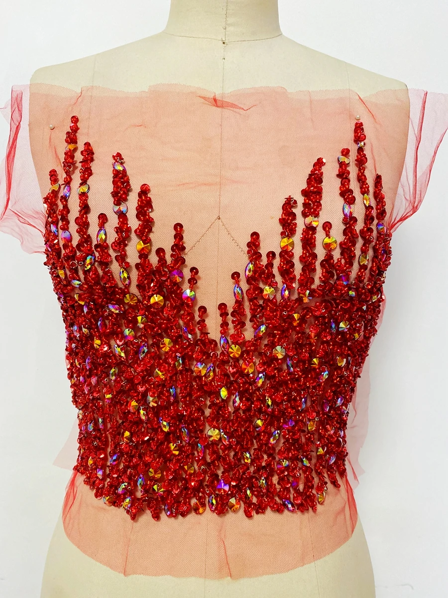 5 Color DIY V Neck Beaded Tulle Apparel Decoration Dress New Accessories Handmade Striped Sequin Rhinestone Hot Diamond Material
5 Color DIY V Neck Beaded Tulle Apparel Decoration Dress New Accessories Handmade Striped Sequin Rhinestone Hot Diamond Material