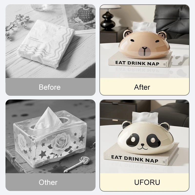 Magnetic Open Animal Tissue Box Panda Capybara Anti-Slip ABS PET Tissue Holder Smooth Extraction for Home Decor 2 Styles
Magnetic Open Animal Tissue Box Panda Capybara Anti-Slip ABS PET Tissue Holder Smooth Extraction for Home Decor 2 Styles