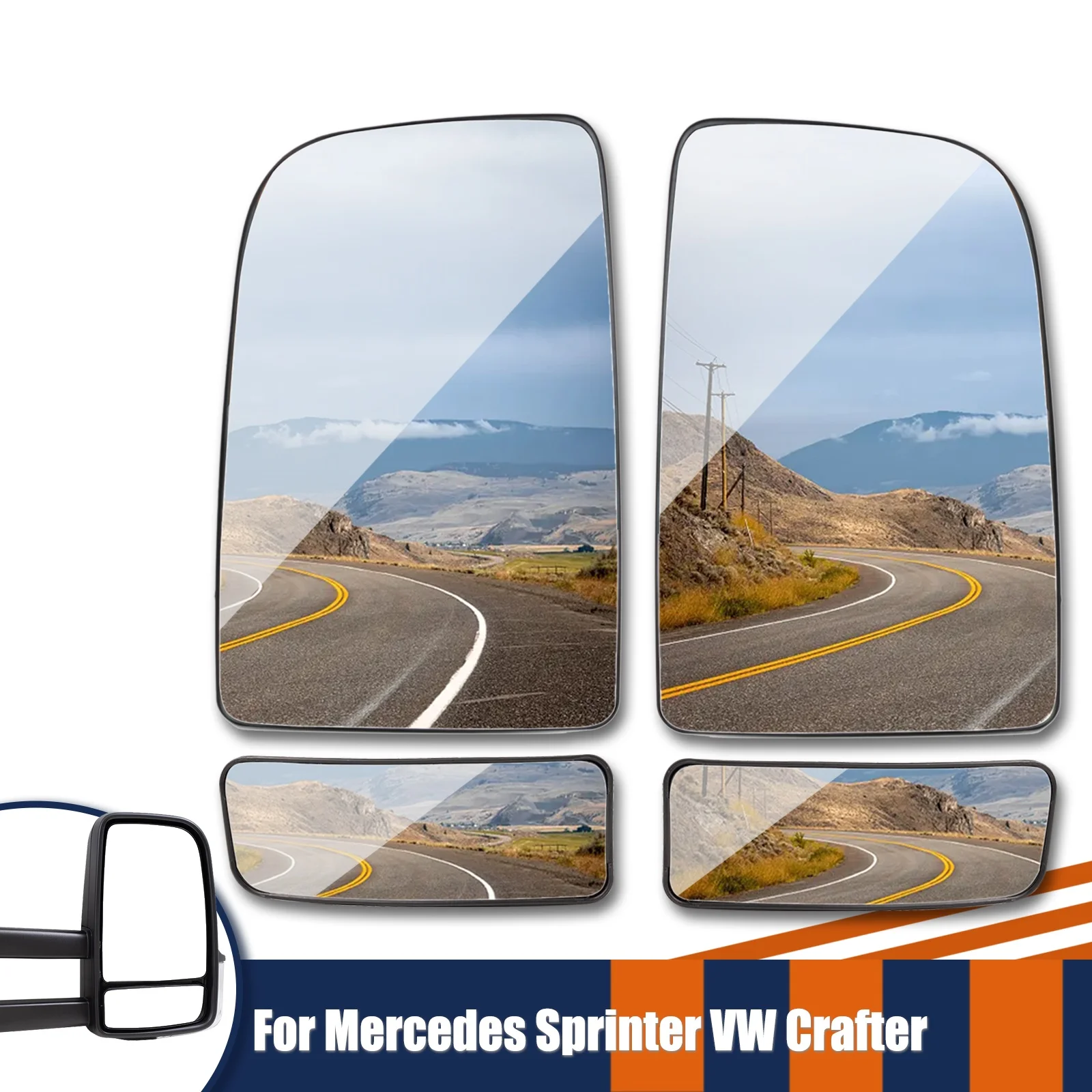 Suitable for Volkswagen Crafter2006-2017 Mercedes Sprinter2006-2018 models with upper and lower rearview mirror reflective glass
Suitable for Volkswagen Crafter2006-2017 Mercedes Sprinter2006-2018 models with upper and lower rearview mirror reflective glass