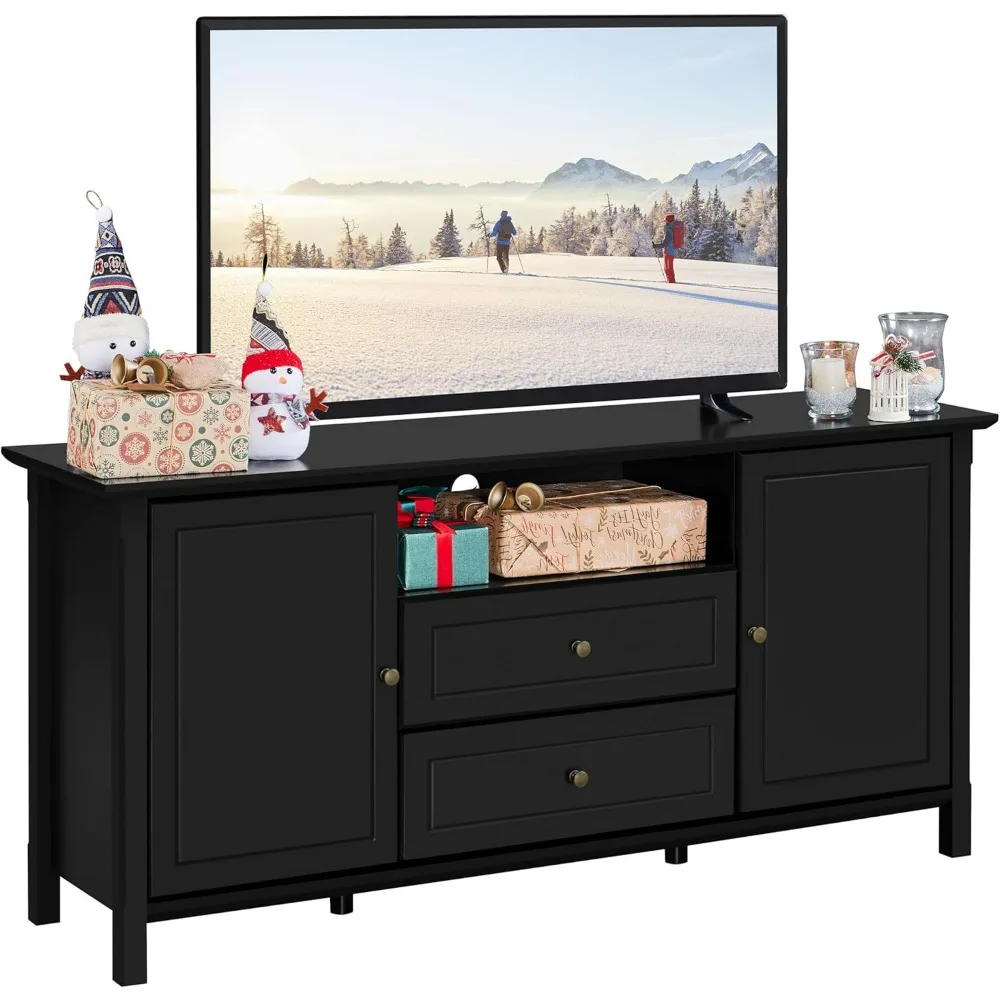 TV Stand for 65 inch TV, Black Entertainment Center for Living Room, Wooden TV Console Table with Drawers & Open Storage
TV Stand for 65 inch TV, Black Entertainment Center for Living Room, Wooden TV Console Table with Drawers & Open Storage