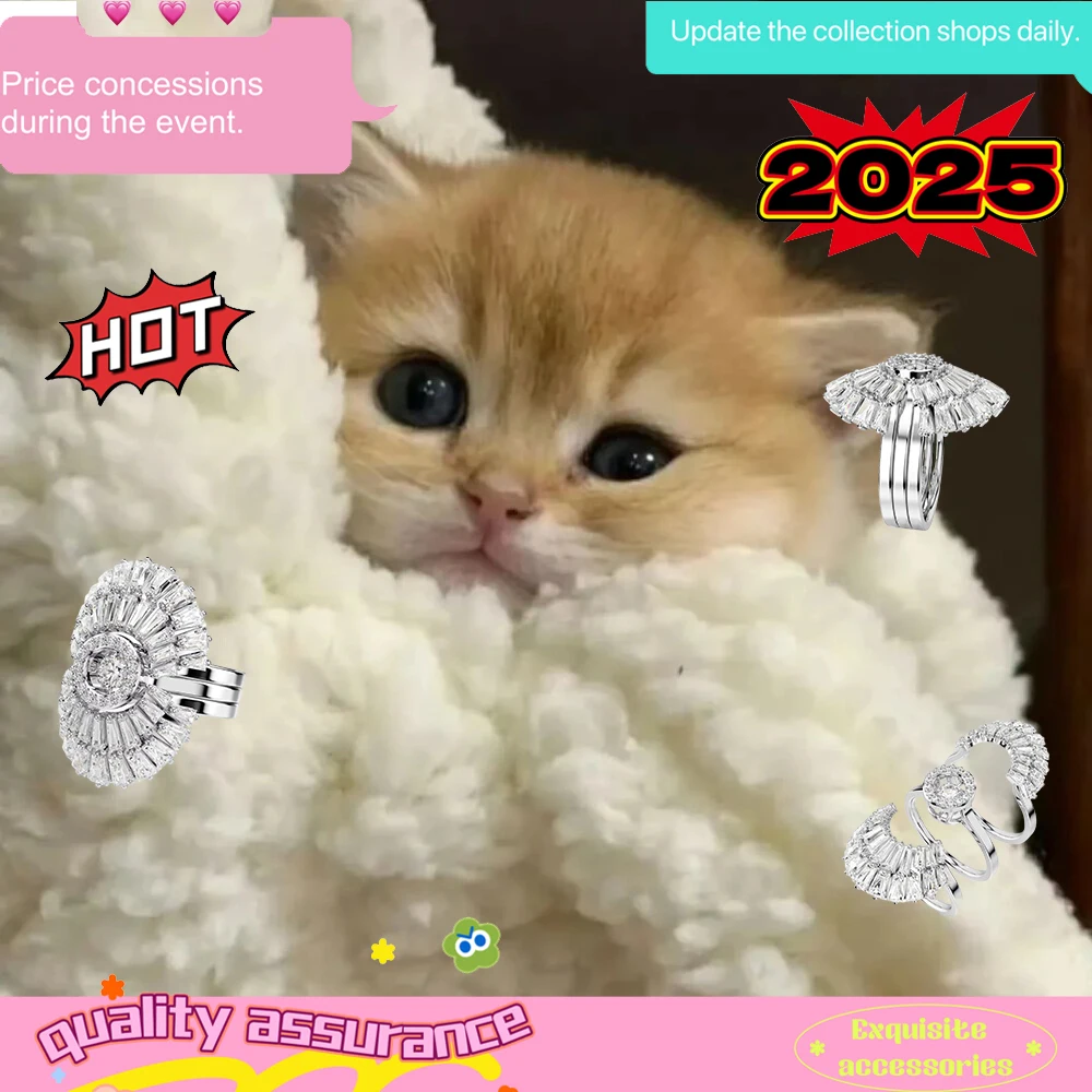 New 3 sets of shell white diamond ring romantic cat accessories engagement party surprise romantic gift
New 3 sets of shell white diamond ring romantic cat accessories engagement party surprise romantic gift