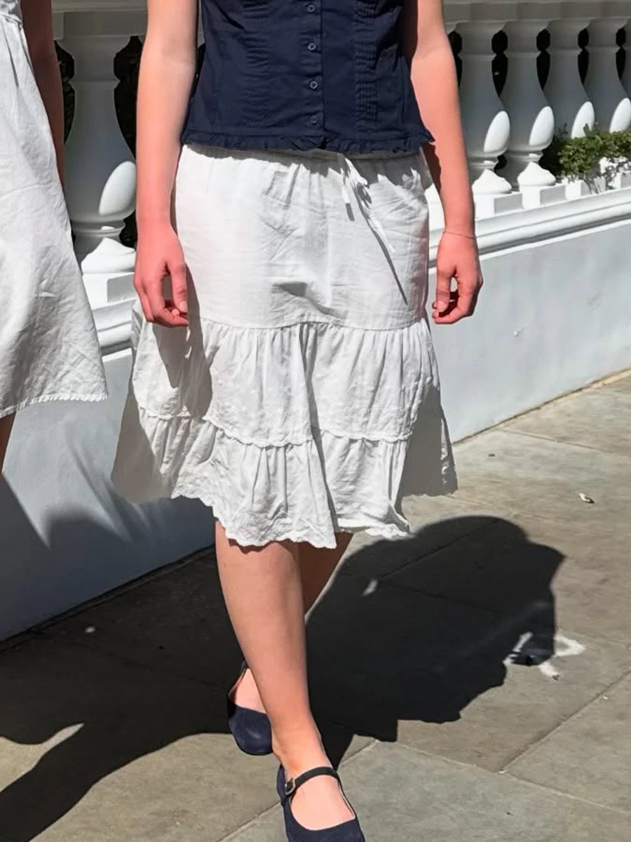 Белая юбка-миди с цветочной вышивкой и рюшами, женская летняя юбка на талии со шнуровкой и кружевной отделкой, короткие юбки в консервативном стиле, милая трапециевидная юбка Faldas, новинка
Белая юбка-миди с цветочной вышивкой и рюшами, женская летняя юбка на талии со шнуровкой и кружевной отделкой, короткие юбки в консервативном стиле, милая трапециевидная юбка Faldas, новинка