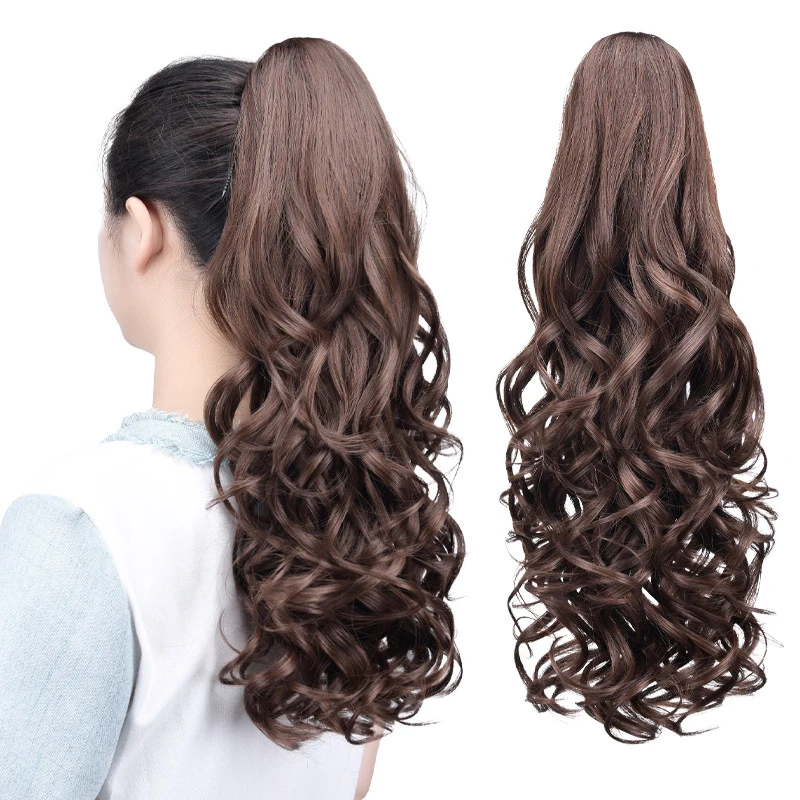 European and American style synthetic high-temperature silk curly ponytail, naturally voluminous long hair with claw clip h
European and American style synthetic high-temperature silk curly ponytail, naturally voluminous long hair with claw clip h