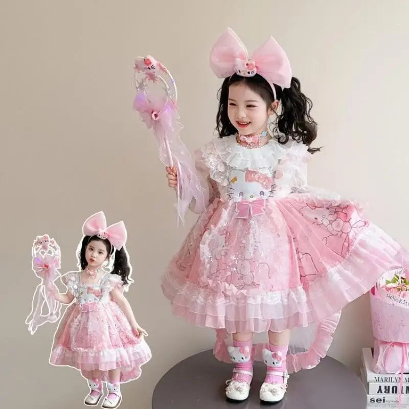 Anime Hello Kitty Lolita Princess Dress Girls Vintage Lace Lolita Dress Sweet Ruffled Tutu Skirt Kids Cute Party Ball Gown Gift
Anime Hello Kitty Lolita Princess Dress Girls Vintage Lace Lolita Dress Sweet Ruffled Tutu Skirt Kids Cute Party Ball Gown Gift