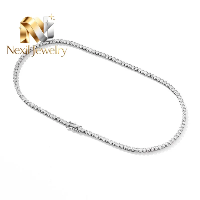 Nexil Jewelry Luxury Solid Platinum PT950 18K gold Women's 2mm Moissanite Diamond Necklace Round Diamond Clavicle Chain
Nexil Jewelry Luxury Solid Platinum PT950 18K gold Women's 2mm Moissanite Diamond Necklace Round Diamond Clavicle Chain