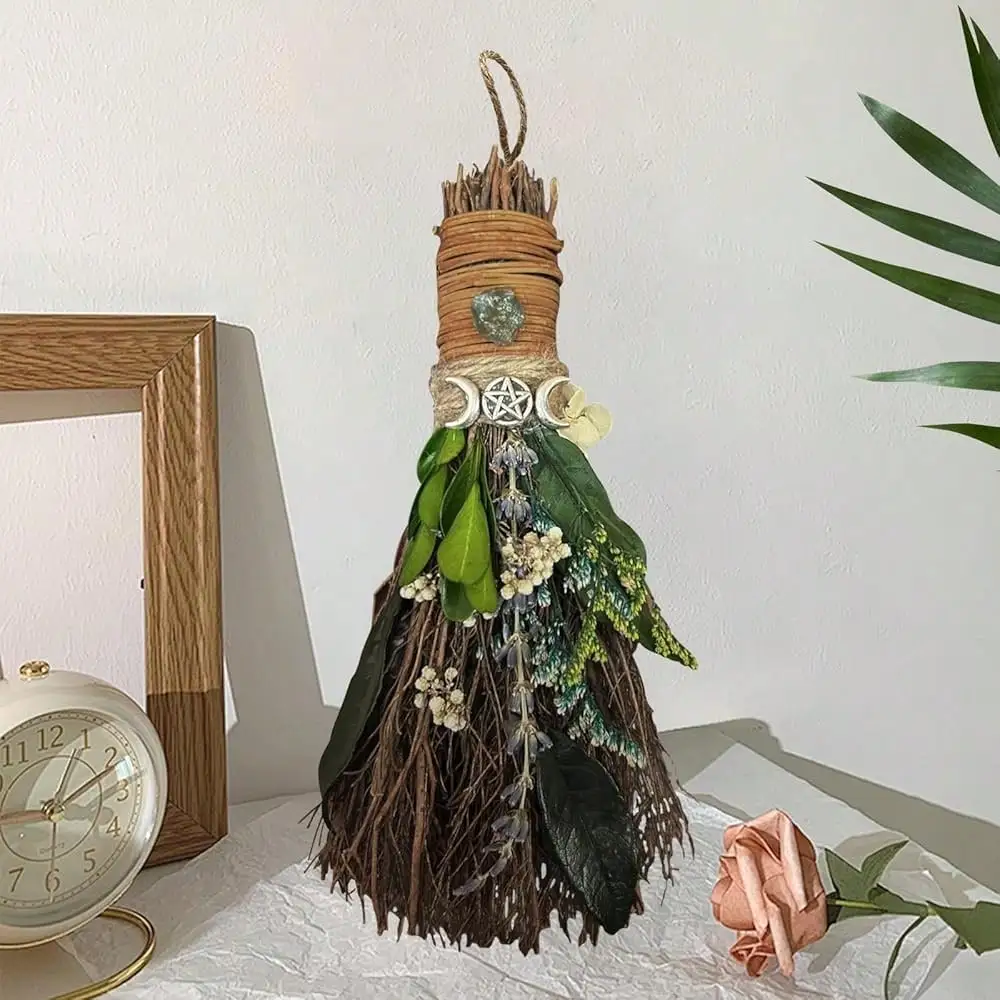 Cinnamon Broom 7.5 Inch Witch Broom For Altar Magic Crystal Handmade Mini Cinnamon Broomstick Scented Natural Herbal Protection Witchcraft Supplies For Wiccan Décor Witchy Gifts (Green)
Cinnamon Broom 7.5 Inch Witch Broom For Altar Magic Crystal Handmade Mini Cinnamon Broomstick Scented Natural Herbal Protection Witchcraft Supplies For Wiccan Décor Witchy Gifts (Green)