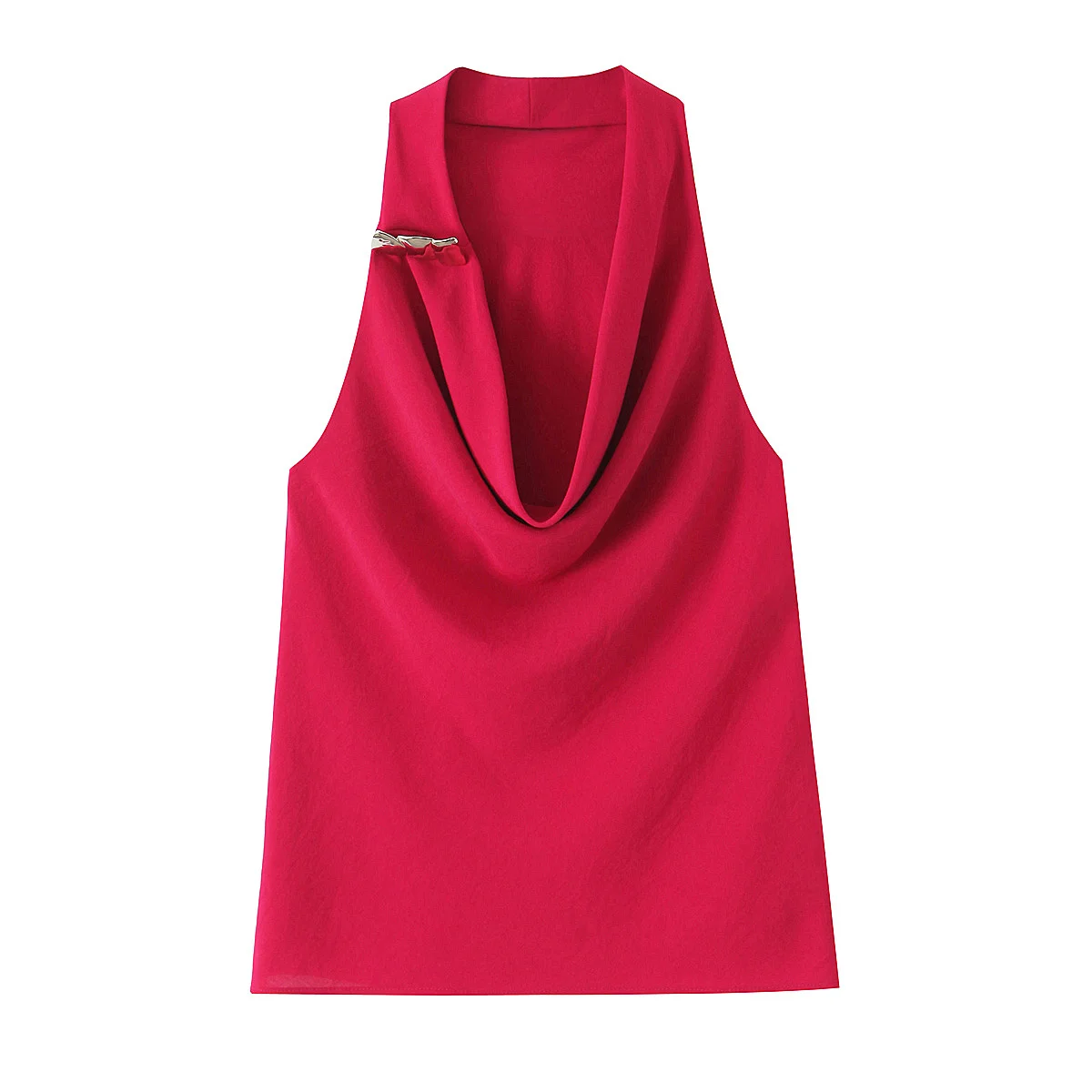 Ladies' new fashion gold inlaid solid casual pleated top retro sleeveless women's vest chic top
Ladies' new fashion gold inlaid solid casual pleated top retro sleeveless women's vest chic top