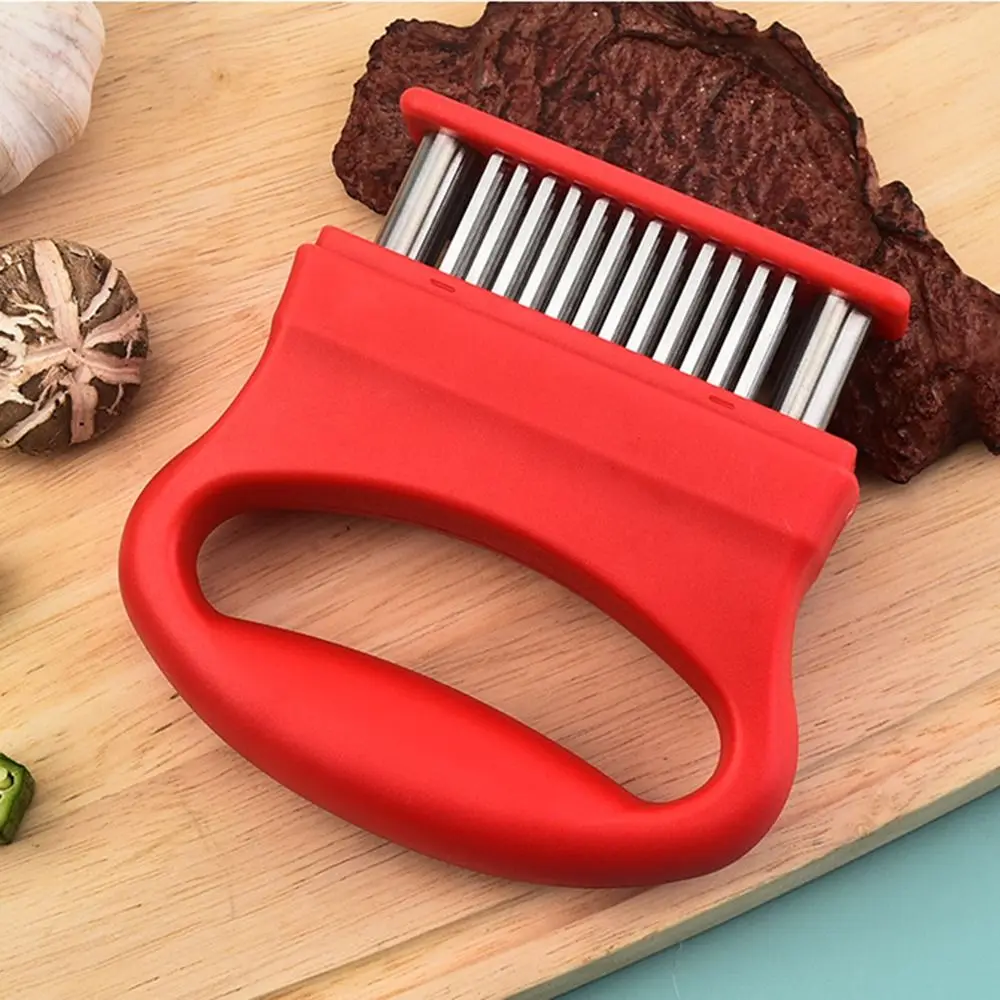 Stainless Steel Blades Meat Tenderizer Ultra Sharp Needle with Cover Tenderizing Beef Mallet Comfortable Grip Convenient
Stainless Steel Blades Meat Tenderizer Ultra Sharp Needle with Cover Tenderizing Beef Mallet Comfortable Grip Convenient