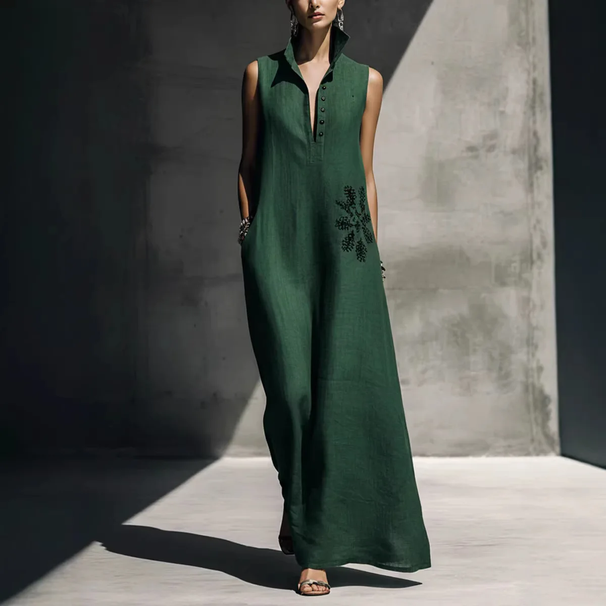 2026 Spring Summer Women Dress Shirt Dress Cotton Linen Maxi Dresses Gown Printed Pocket Outfits
2026 Spring Summer Women Dress Shirt Dress Cotton Linen Maxi Dresses Gown Printed Pocket Outfits