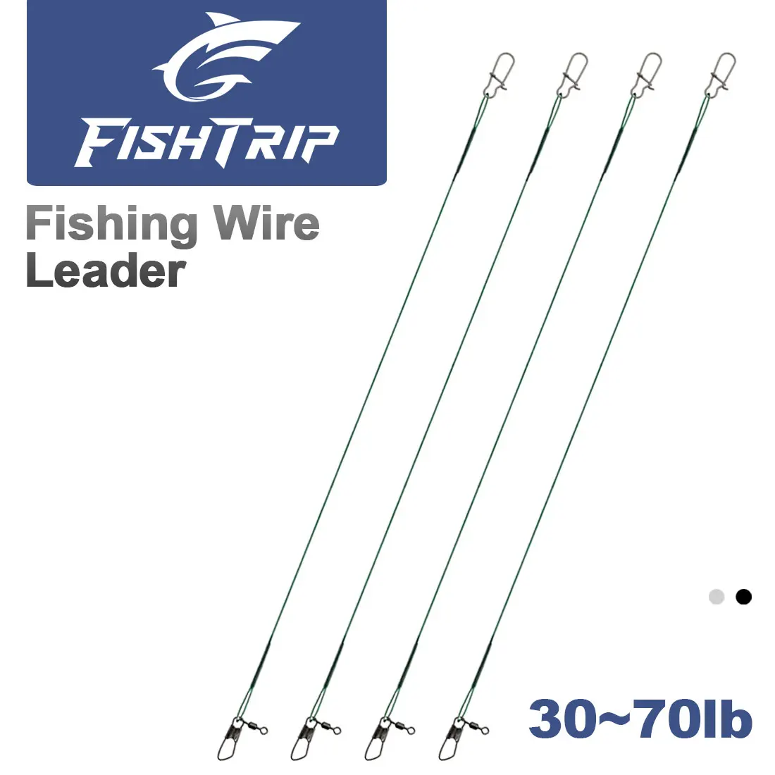 FishTrip 30-50Pcs Fishing Leader Line 30-70lb Stainless Steel Wire with Rolling Barrel Swivels & Duo Lock Snap Fishing Tackle
FishTrip 30-50Pcs Fishing Leader Line 30-70lb Stainless Steel Wire with Rolling Barrel Swivels & Duo Lock Snap Fishing Tackle