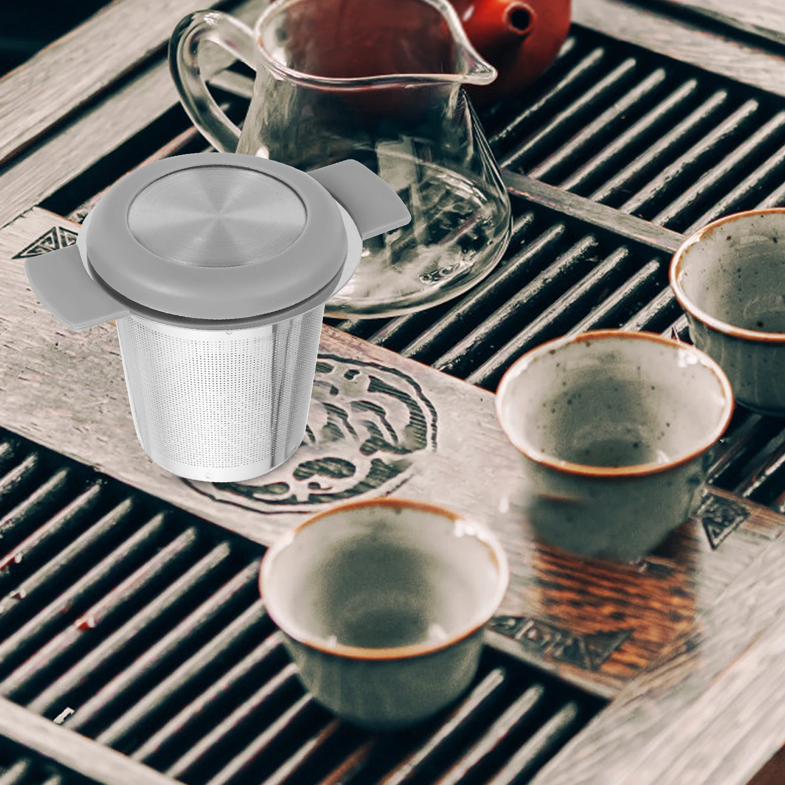 Stainless Steel Tea Strainer Filters for Loose Leaf Teapot Infuser Mesh Strainers Silica Gel Gray Double Ears Cup 
Stainless Steel Tea Strainer Filters for Loose Leaf Teapot Infuser Mesh Strainers Silica Gel Gray Double Ears Cup