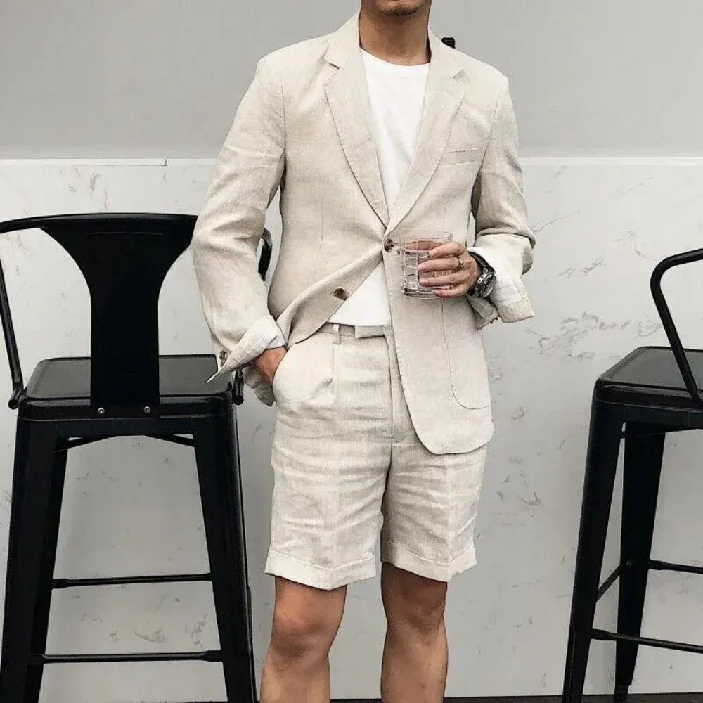 Summer Linen Men Suits 2 Piece High Quality Notch Lapel Single Breasted Wear Casual Daily Beach Male Suit Slim (Jacket+Pants)
Summer Linen Men Suits 2 Piece High Quality Notch Lapel Single Breasted Wear Casual Daily Beach Male Suit Slim (Jacket+Pants)