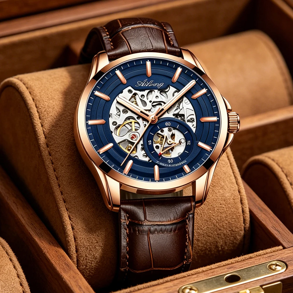 AILANG Top Brand Men's Skeleton Mechanical Watch Waterproof Leather Strap Men Transparent Automatic Wristwatch Relogio Masculino
AILANG Top Brand Men's Skeleton Mechanical Watch Waterproof Leather Strap Men Transparent Automatic Wristwatch Relogio Masculino