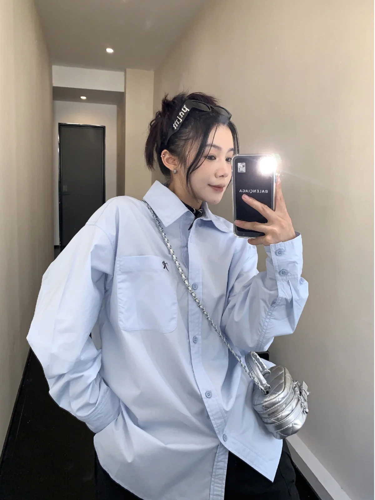 Oisis Casual Sle Long Sve irt Women's Loose Fit Embroidered Cotton Button up Top Ele mat Autumn Outerwear
Oisis Casual Sle Long Sve irt Women's Loose Fit Embroidered Cotton Button up Top Ele mat Autumn Outerwear