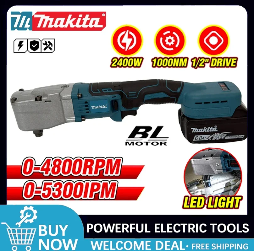Makita Brushless Ratchet Wrench 1200NM Electric Cordless Driver 1/2'' Removal Screw Nut Car Repair Tools
Makita Brushless Ratchet Wrench 1200NM Electric Cordless Driver 1/2'' Removal Screw Nut Car Repair Tools