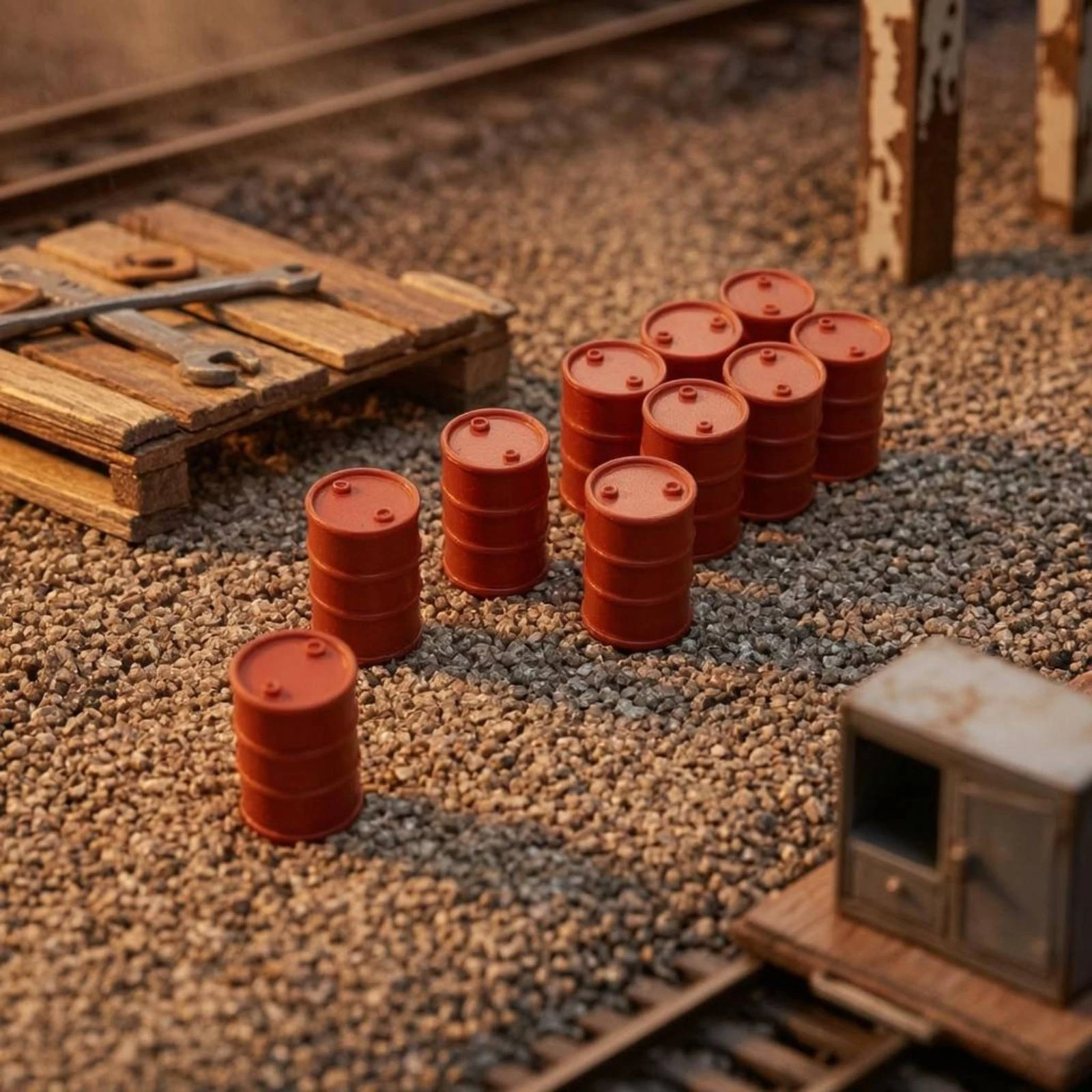 10 Pieces HO Scale Oil Drum Molded Feature Resin Oil Drum Model Miniature Scene Accessory
10 Pieces HO Scale Oil Drum Molded Feature Resin Oil Drum Model Miniature Scene Accessory