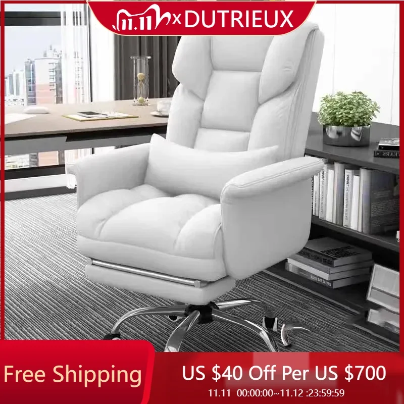 White Luxury Office Chair Design Back Support Adjustable Study Office Chair Roller Leg Rest Cadeiras De Gamer Furniture Decor
White Luxury Office Chair Design Back Support Adjustable Study Office Chair Roller Leg Rest Cadeiras De Gamer Furniture Decor
