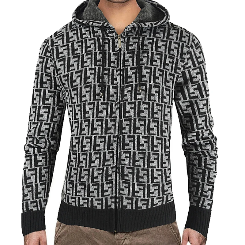Men's Winter Striped Sweatercoat Thick Fleece Warm Jacket Zipper Wool Hooded Cardigan Jumpers Male Long Sleeve Knitted Jacket
Men's Winter Striped Sweatercoat Thick Fleece Warm Jacket Zipper Wool Hooded Cardigan Jumpers Male Long Sleeve Knitted Jacket