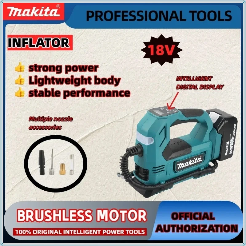 Makita brushless air Pump Cordless Air Inflator Portable Tyre Pump with Digital Display for Cars & Motorcycles Tool
Makita brushless air Pump Cordless Air Inflator Portable Tyre Pump with Digital Display for Cars & Motorcycles Tool
