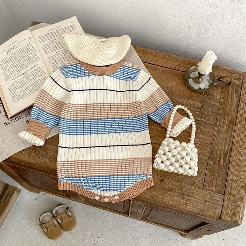 Spring Knitwear Baby Romper 0-2Years Newborn Boy Girl Long Sleeve O-Neck Knitted Striped Bodysuit One-Pieces Outfits Clothes
Spring Knitwear Baby Romper 0-2Years Newborn Boy Girl Long Sleeve O-Neck Knitted Striped Bodysuit One-Pieces Outfits Clothes