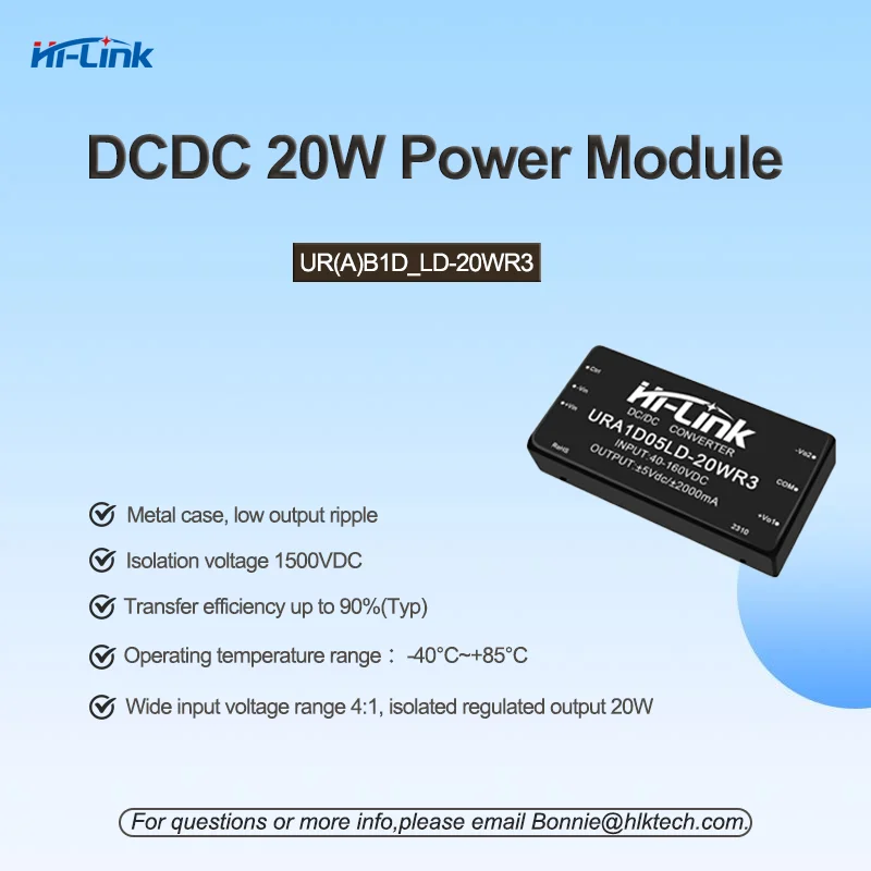 Hi-Link 20W DC Power Supply Module ±5V/9V/12V/15V/24V Output 40-160Vdc URA1D12LD-20WR3 URB1D05LD-20WR3 URB1D12LD-20WR3
Hi-Link 20W DC Power Supply Module ±5V/9V/12V/15V/24V Output 40-160Vdc URA1D12LD-20WR3 URB1D05LD-20WR3 URB1D12LD-20WR3