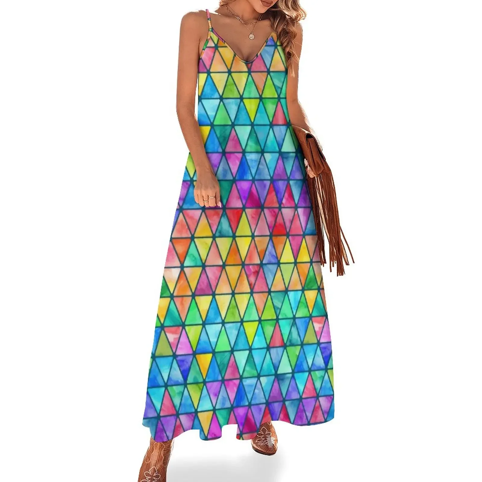 Little Rainbow Watercolor Triangles on Teal Sleeveless Dress Summer women's clothing Clothing
Little Rainbow Watercolor Triangles on Teal Sleeveless Dress Summer women's clothing Clothing