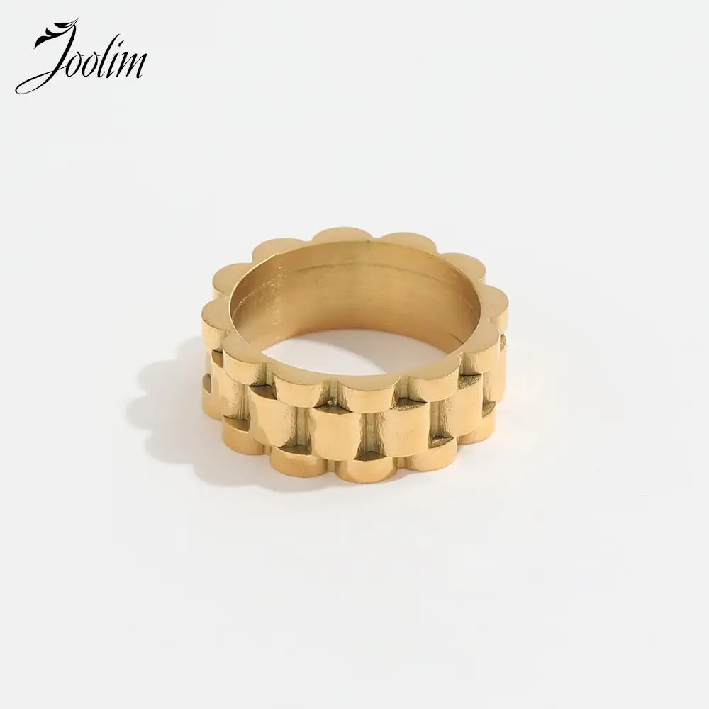 Joolim High End PVD French Tank Chain Ring For Women Stainless Steel Jewelry Wholesale
Joolim High End PVD French Tank Chain Ring For Women Stainless Steel Jewelry Wholesale