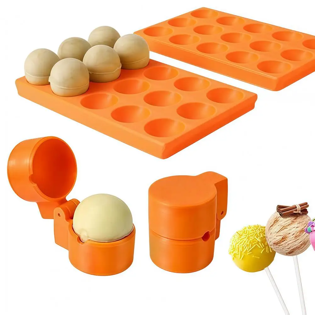 Cake Mold Ball Shaped Silicone Tray Set with 15 Molds And Push-Type Shaping Tool for Easy Hemispherical Cakes Lollipops Chocolat
Cake Mold Ball Shaped Silicone Tray Set with 15 Molds And Push-Type Shaping Tool for Easy Hemispherical Cakes Lollipops Chocolat