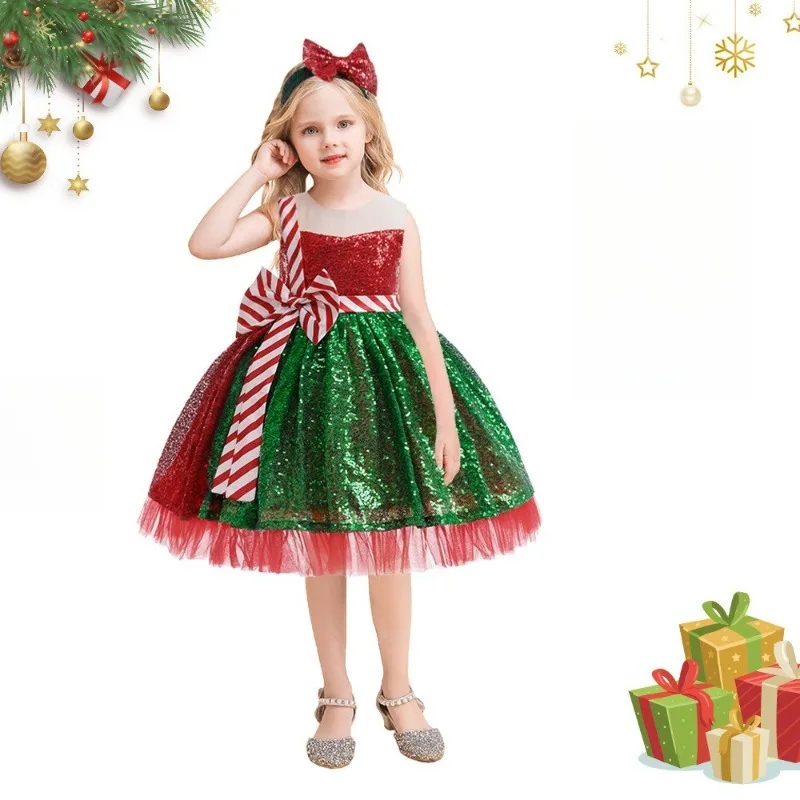 Girls Christmas Elegant Dress Princess Cosplay Sequins Dresses Bowknot Tulle Striped Gown Birthday Party Xmas Holiday Outfit
Girls Christmas Elegant Dress Princess Cosplay Sequins Dresses Bowknot Tulle Striped Gown Birthday Party Xmas Holiday Outfit