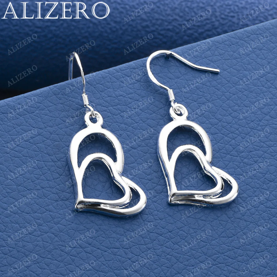 ALIZERO 925 Sterling Silver Earrings Double Love Drop Earrings For Women Jewelry Fashion Party and Daily Wear
ALIZERO 925 Sterling Silver Earrings Double Love Drop Earrings For Women Jewelry Fashion Party and Daily Wear