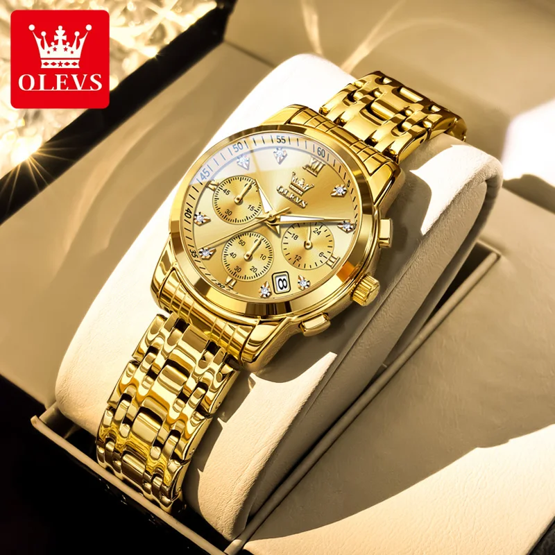 OLEVS Brand Quartz Women's Watch Waterproof Women's Multi Functional Watch 2858
OLEVS Brand Quartz Women's Watch Waterproof Women's Multi Functional Watch 2858