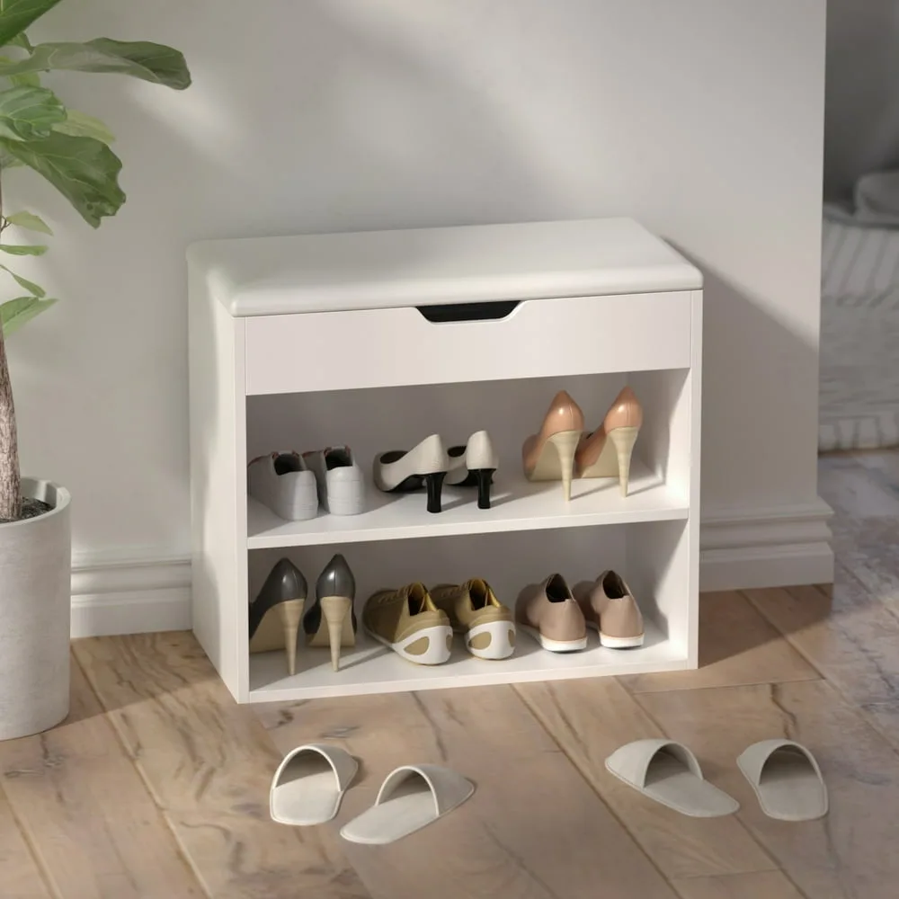 Monslipa Shoe Bench With Storage, 2-Tier Foot Stool Shoe Ra With Soft Cushion Seat, White
Monslipa Shoe Bench With Storage, 2-Tier Foot Stool Shoe Ra With Soft Cushion Seat, White