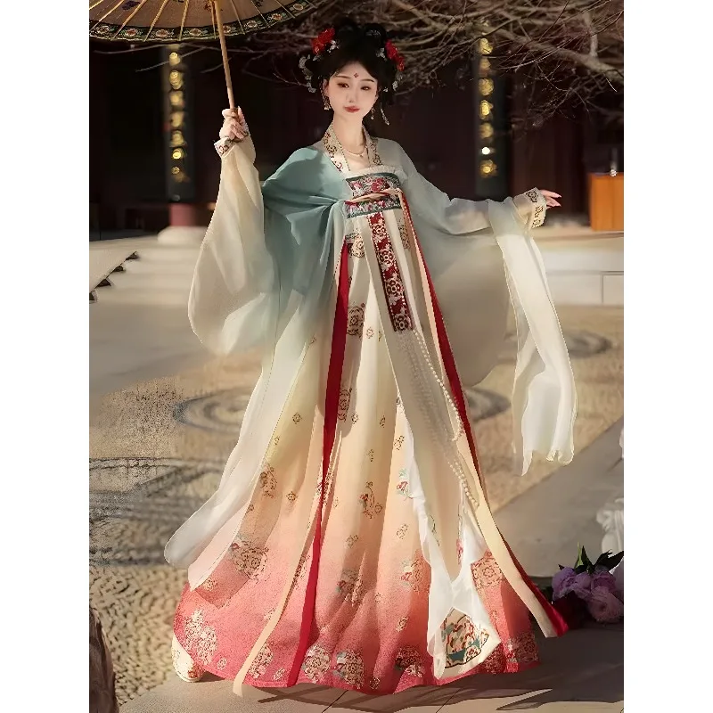 Tang Style Hanfu Set Embroidered Front Opening Blouse Qi Xiong Ba Po Skirt Fairy Chiffon Traditional Chinese Costume DailyOutfit
Tang Style Hanfu Set Embroidered Front Opening Blouse Qi Xiong Ba Po Skirt Fairy Chiffon Traditional Chinese Costume DailyOutfit