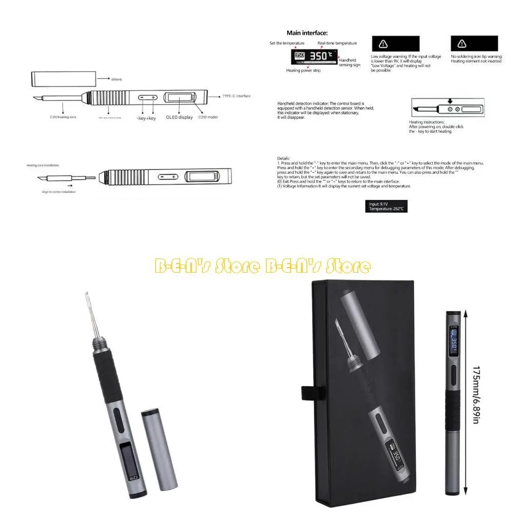 Y1AD Mini 100W Electric Soldering Iron Pen 14mm Diameter Anti Slip Grip for Repair
Y1AD Mini 100W Electric Soldering Iron Pen 14mm Diameter Anti Slip Grip for Repair