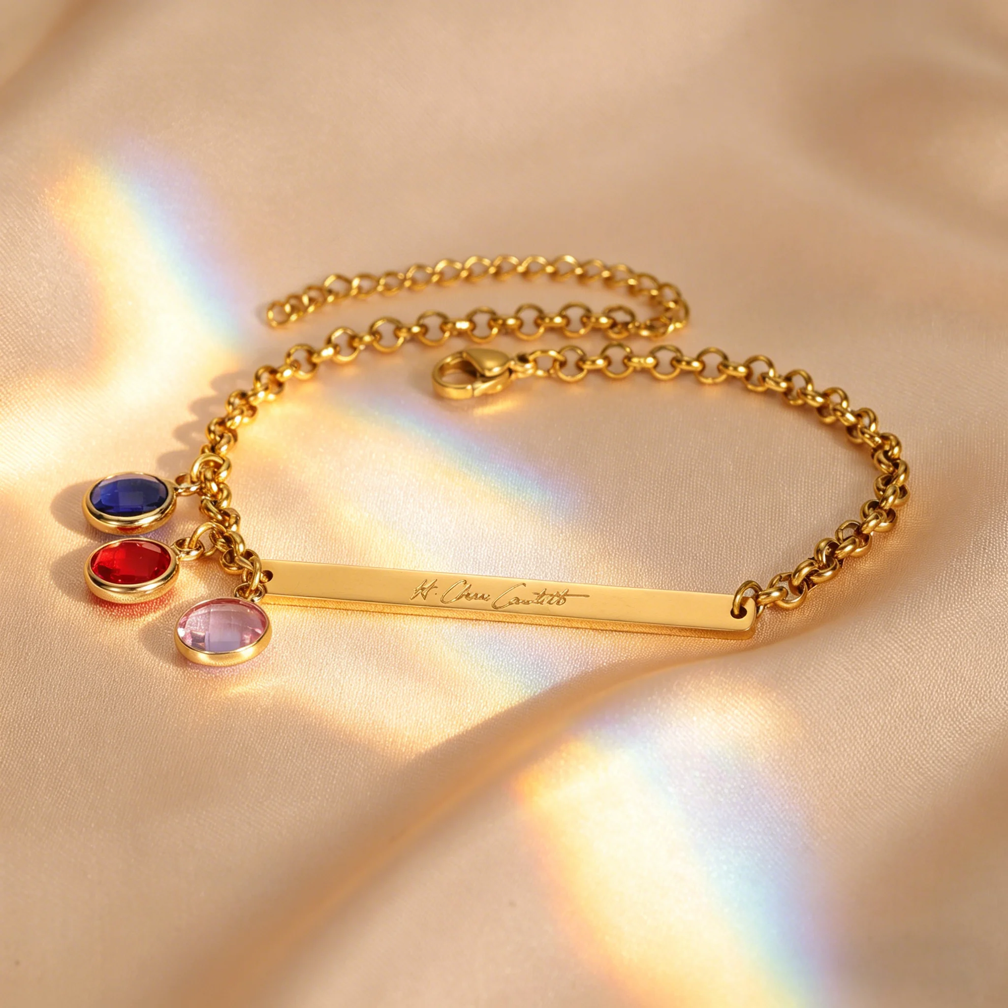 Custom Dainty Bar Smal Birthstones Jewelry Bracelet Personalized Name Handwritten with Multiple Birthstones Jewelry Gift for Her
Custom Dainty Bar Smal Birthstones Jewelry Bracelet Personalized Name Handwritten with Multiple Birthstones Jewelry Gift for Her