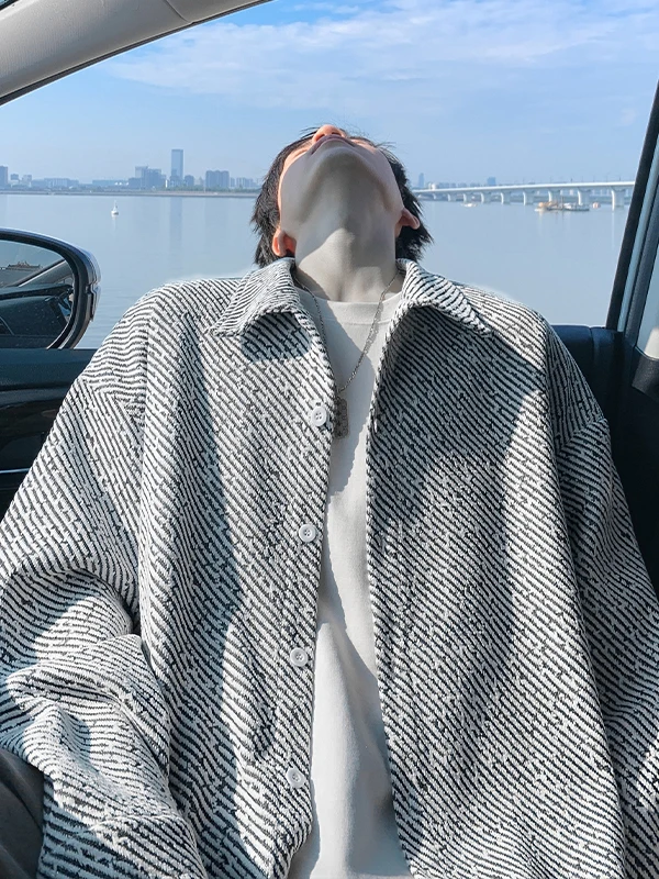 Zebra Pattern Men's Loose Fit Jaet Autumn Spring American Sle aunil Heavyweight Turn-down Collar Cardigan Trendy Haome
Zebra Pattern Men's Loose Fit Jaet Autumn Spring American Sle aunil Heavyweight Turn-down Collar Cardigan Trendy Haome