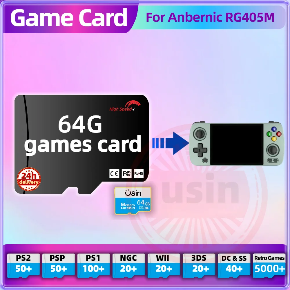 Game Card For Anbernic RG405M RG405V RG406V TF Retro Games PS2 PSP PS1 Android Portable Handheld Gaming SD Card High Speed 64G
Game Card For Anbernic RG405M RG405V RG406V TF Retro Games PS2 PSP PS1 Android Portable Handheld Gaming SD Card High Speed 64G
