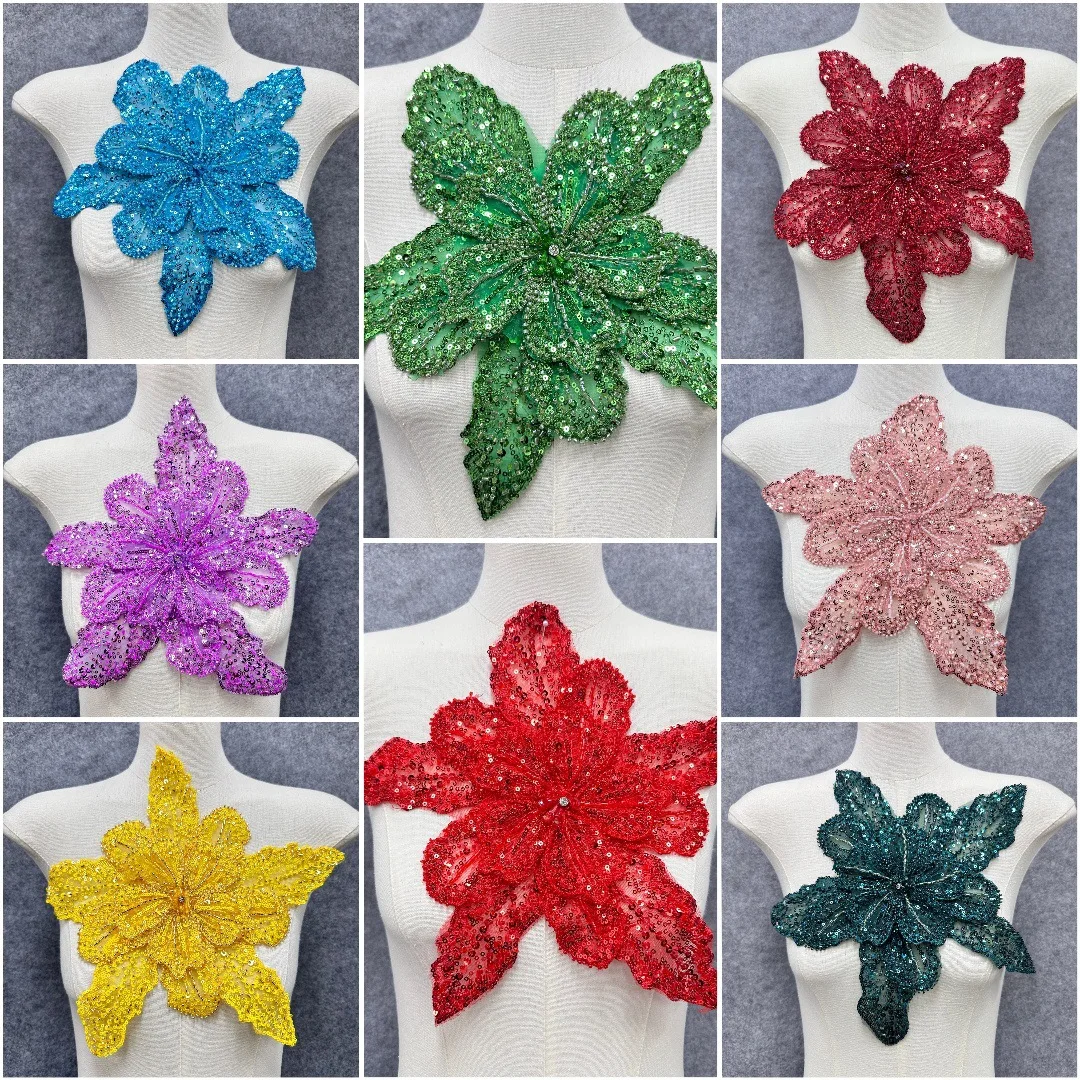 Sequined Beaded 3D Flower Applique Garment Fabric Accessories
Sequined Beaded 3D Flower Applique Garment Fabric Accessories