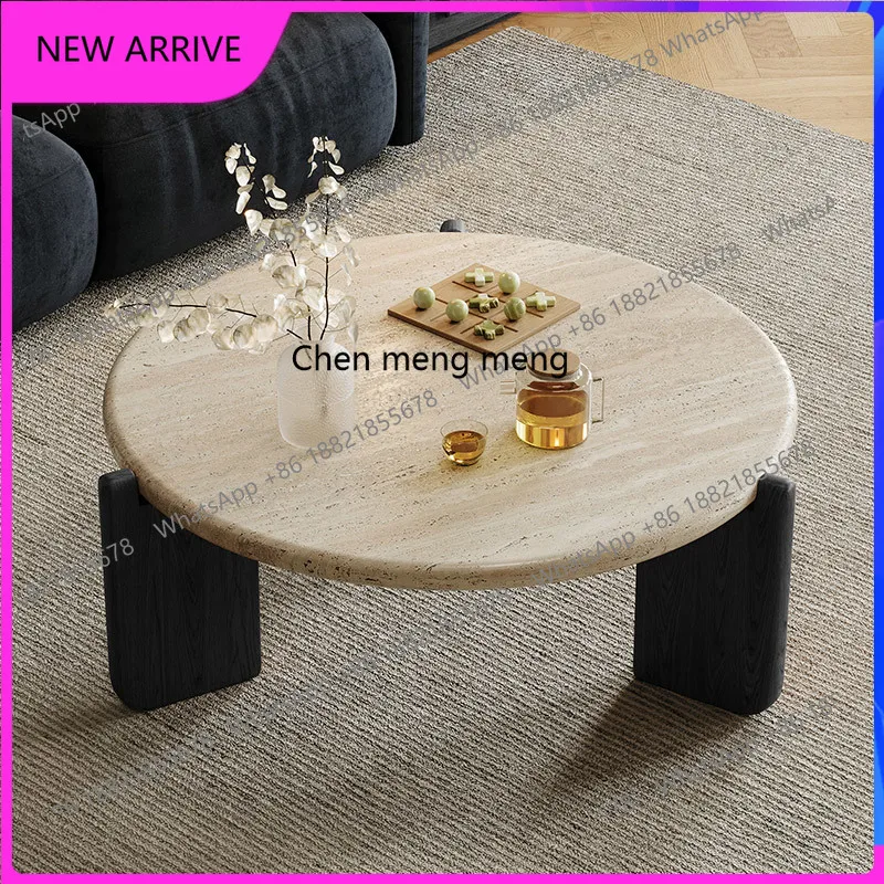 M78 Round solid wood travertine coffee table, living room, furniture small tea table, coffee table
M78 Round solid wood travertine coffee table, living room, furniture small tea table, coffee table
