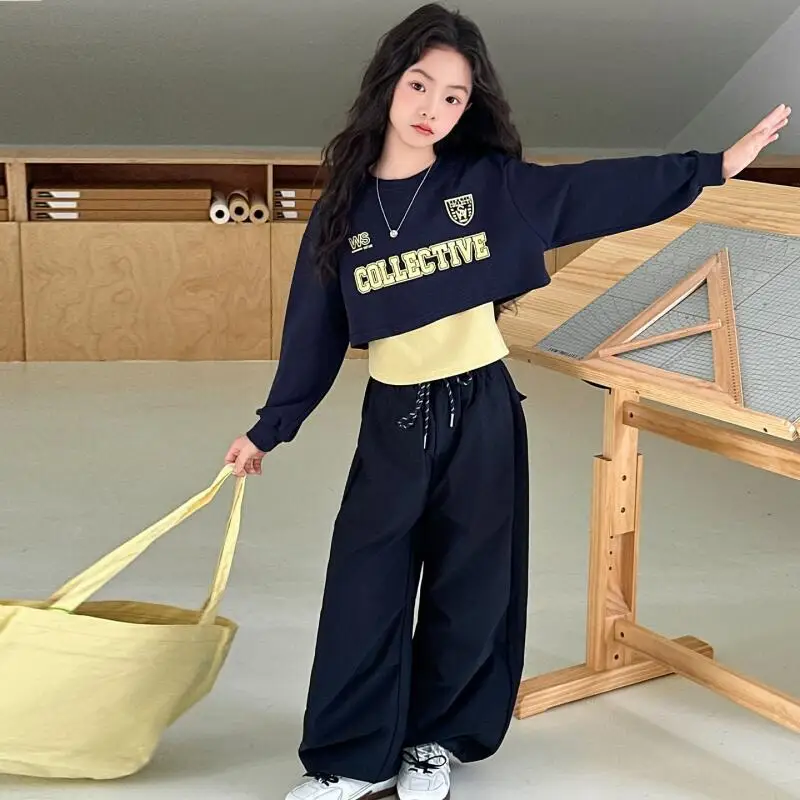 Лидер продаж, модный пуловер для девочек, комплект со штанами, студенческая весенне-осенняя повседневная футболка, длинные штаны, комплект из трех предметов, детская одежда
Лидер продаж, модный пуловер для девочек, комплект со штанами, студенческая весенне-осенняя повседневная футболка, длинные штаны, комплект из трех предметов, детская одежда