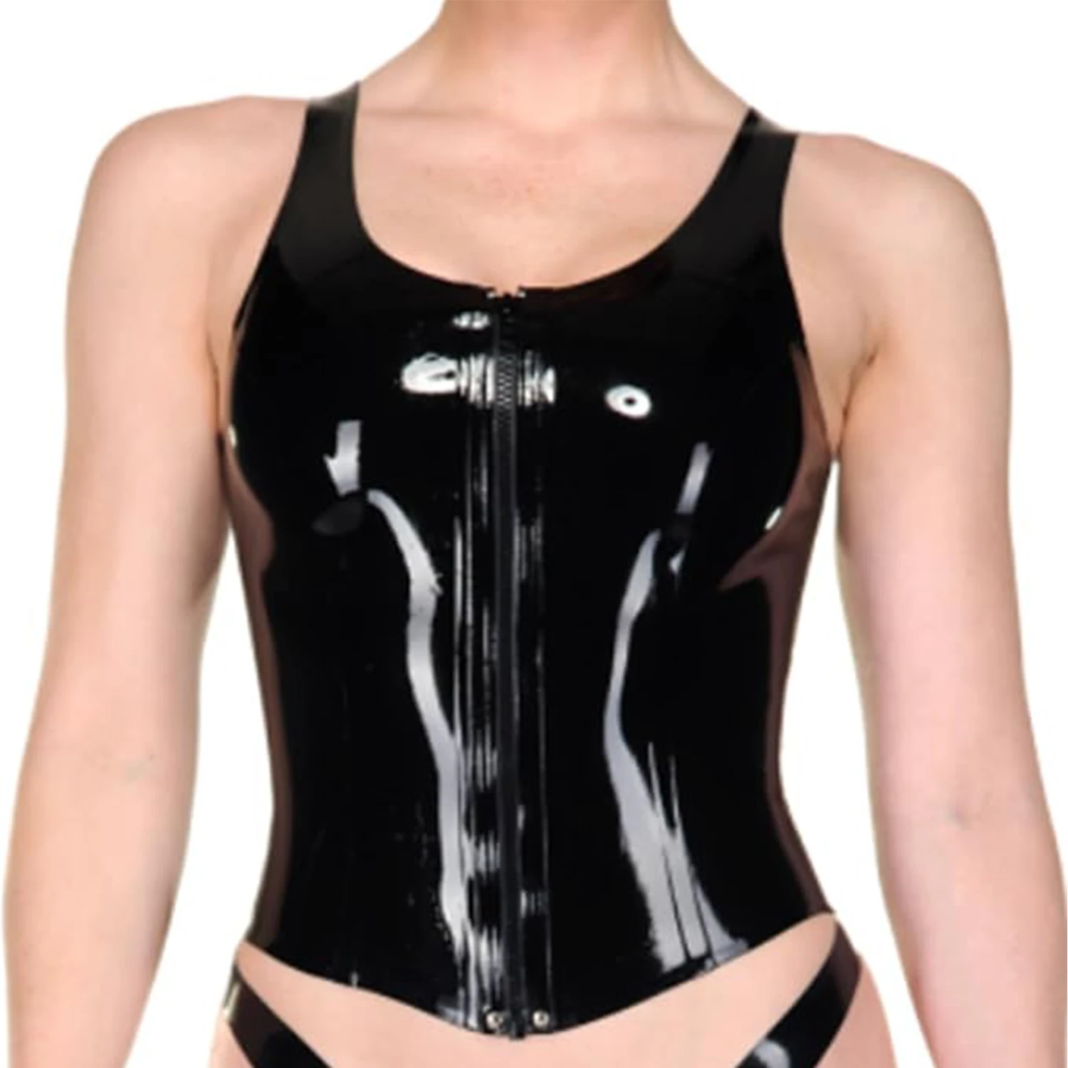 Latex No Sleeve Handmade Black Lingerie Fetish Exotic Tight Only Vest Tops Coat Blouse Front Zipper Catsuit Uniform Customize
Latex No Sleeve Handmade Black Lingerie Fetish Exotic Tight Only Vest Tops Coat Blouse Front Zipper Catsuit Uniform Customize