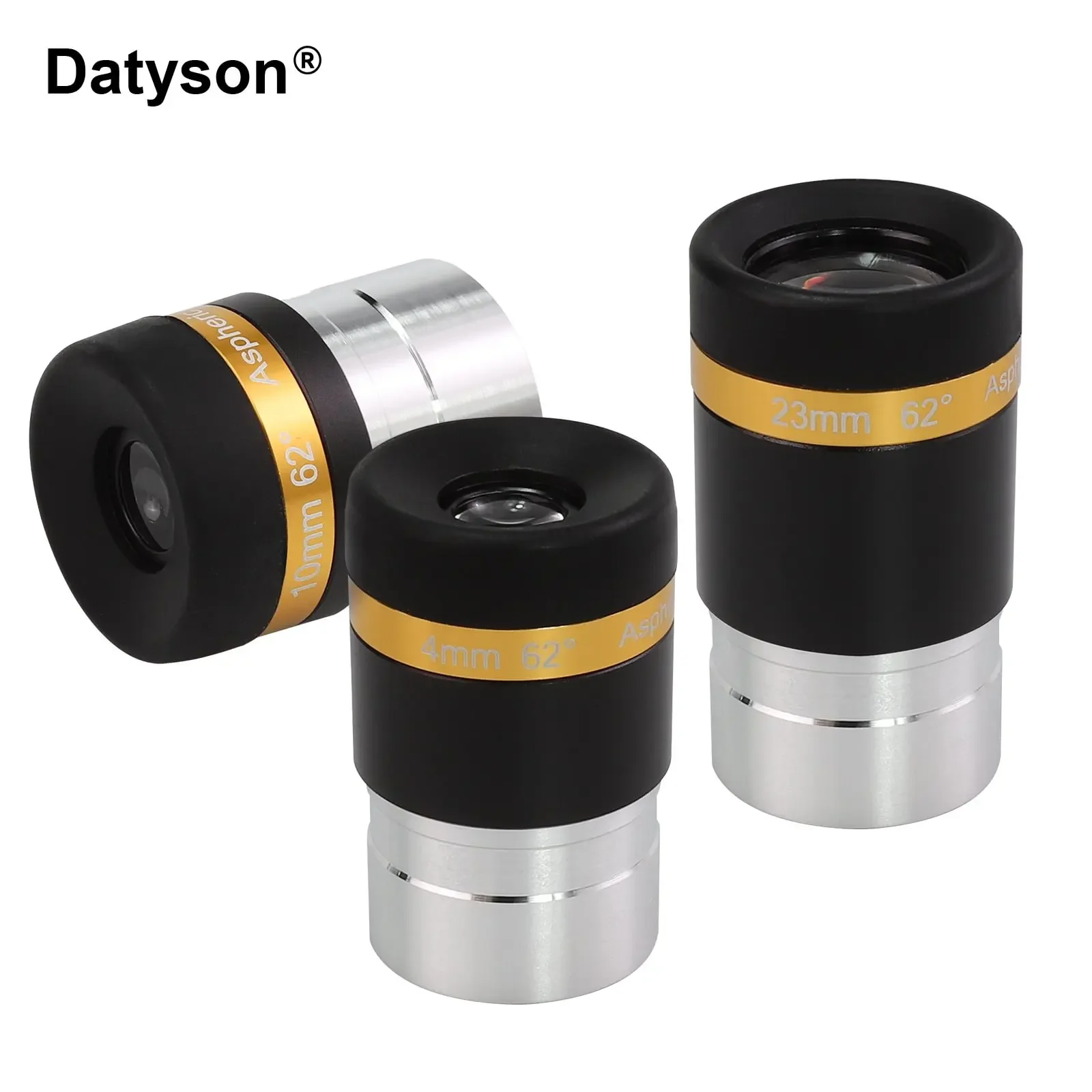 Datyson 1.25" 62° Aspheric Wide Angle Eyepiece 4mm/10mm/23mm for Telescope 5P9893AB
Datyson 1.25" 62° Aspheric Wide Angle Eyepiece 4mm/10mm/23mm for Telescope 5P9893AB